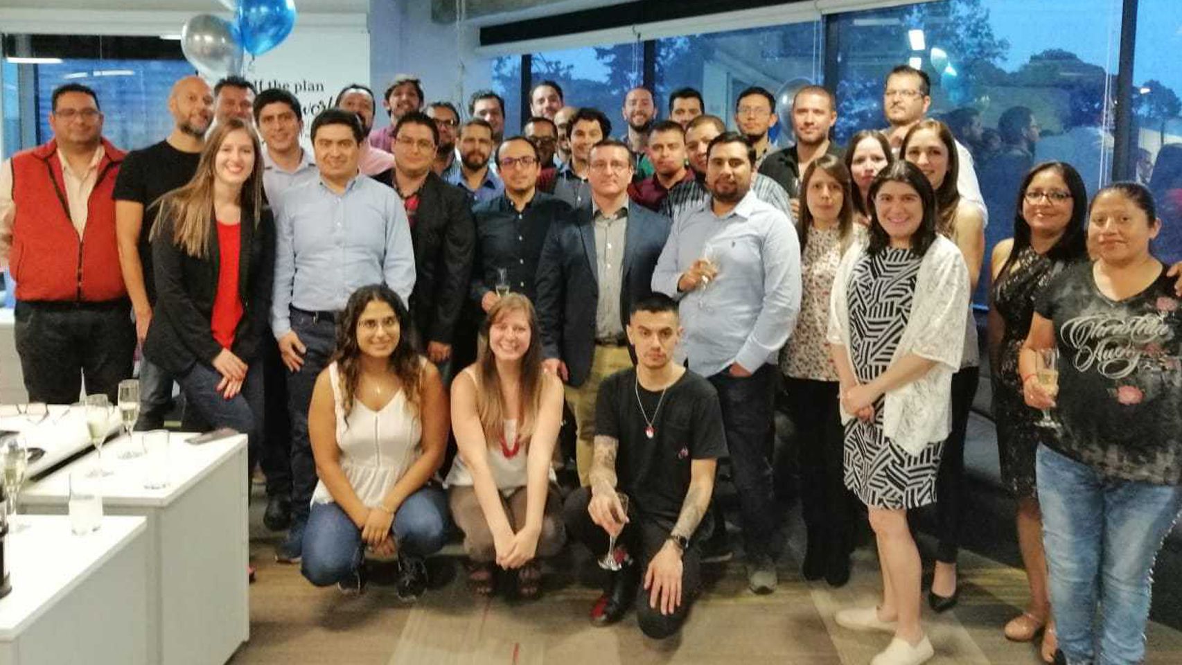 Healthcare.com team members gathered for a group photograph published in 2021