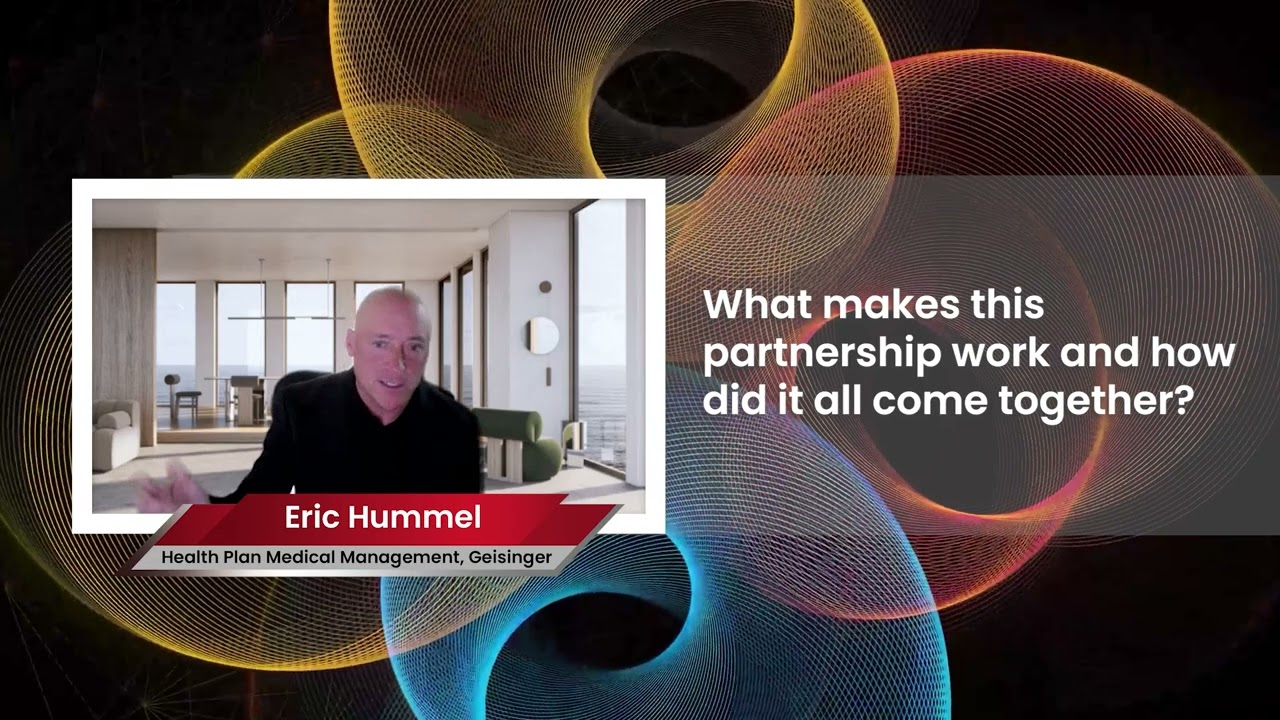 Geisinger’s Eric Hummel in the promotional image for HealthHelp’s Smarter Utilization Management With AI interview