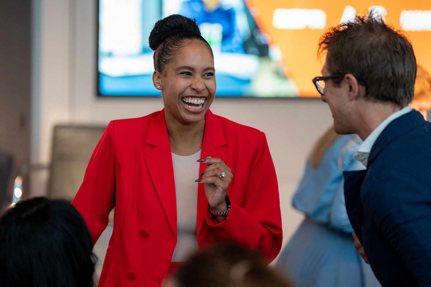 Participants in conversation at a HearstLab gathering