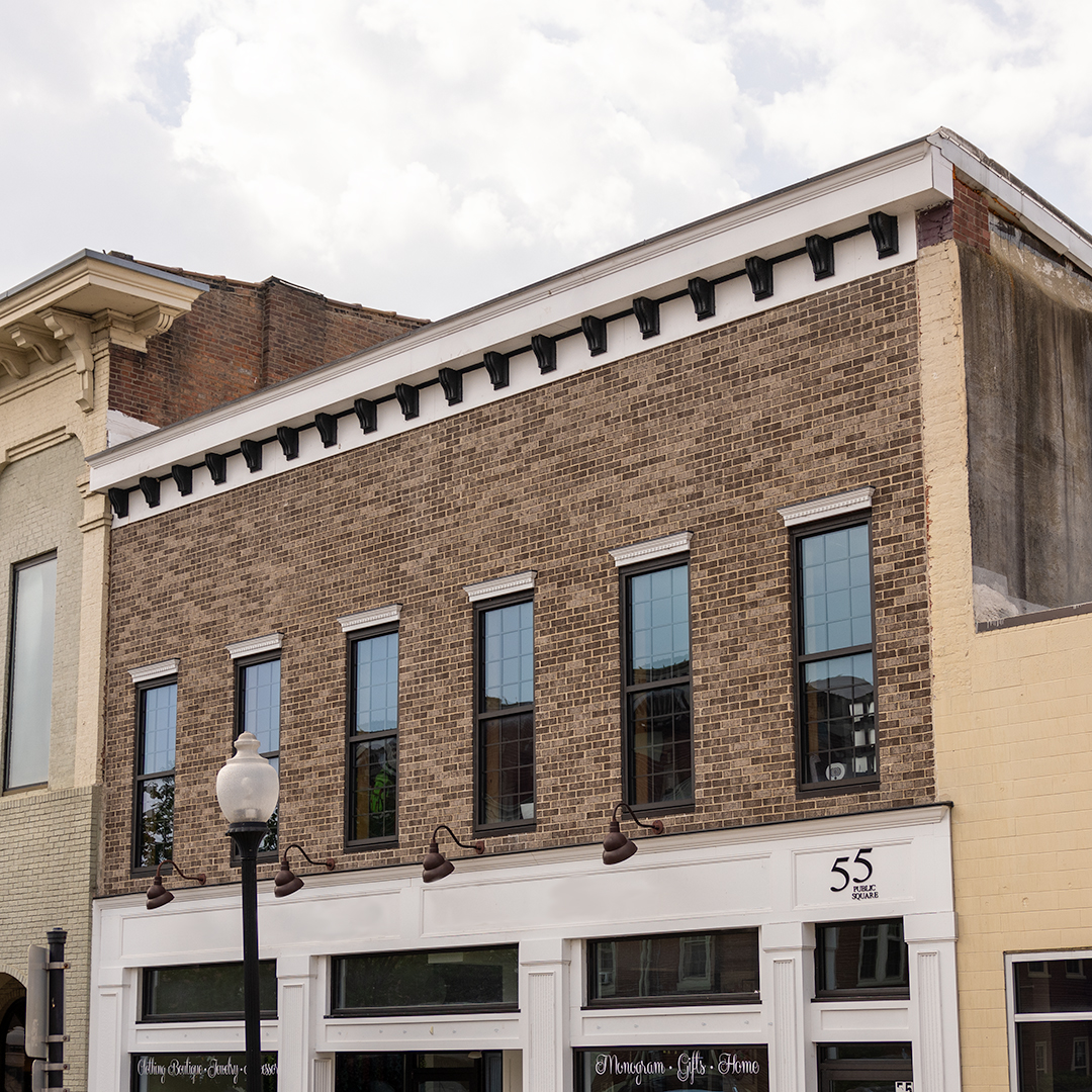 The brick building at 55 Public Square in downtown Elizabethtown, Kentucky