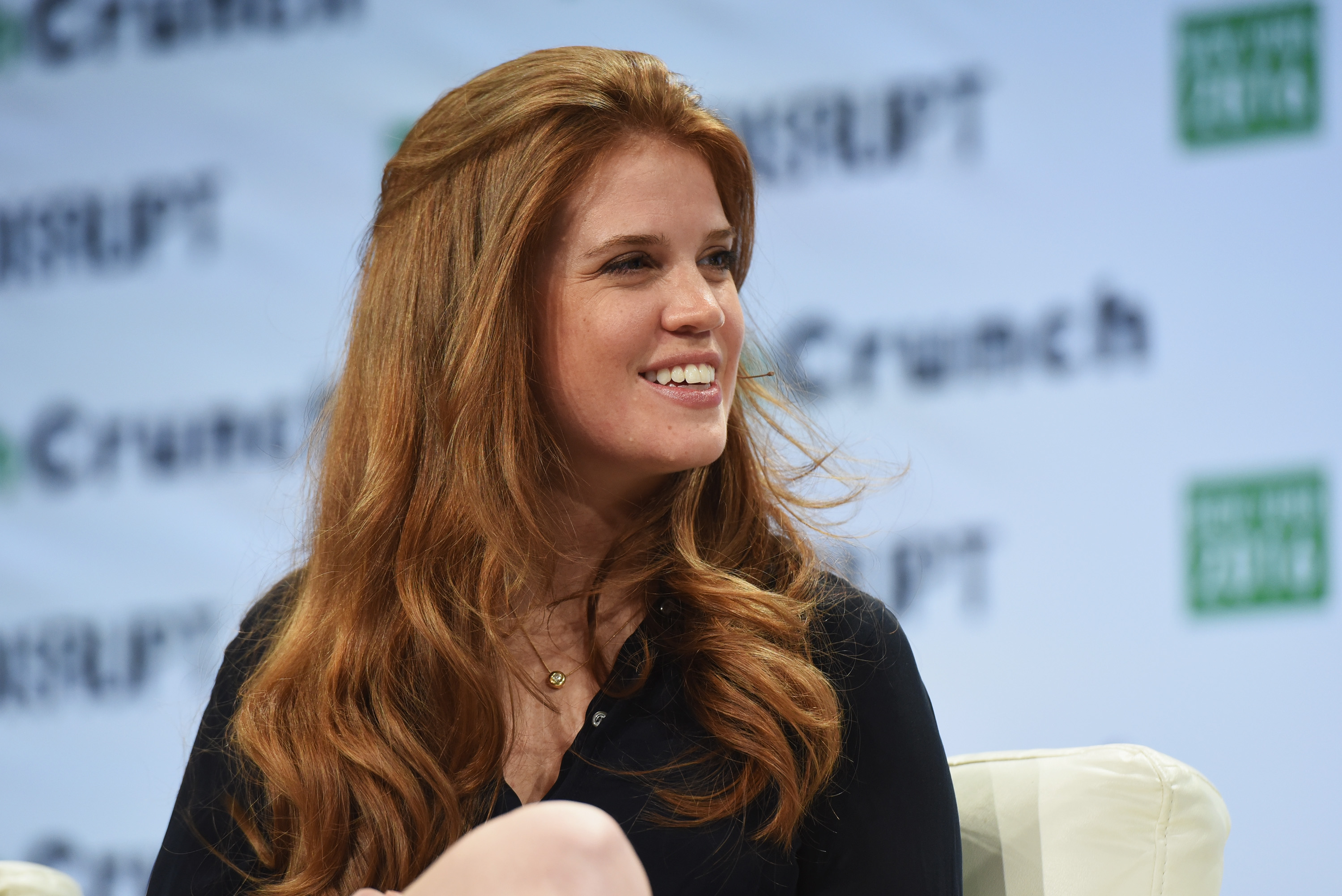 Heather Hartnett speaking onstage at TechCrunch Disrupt NY in 2016