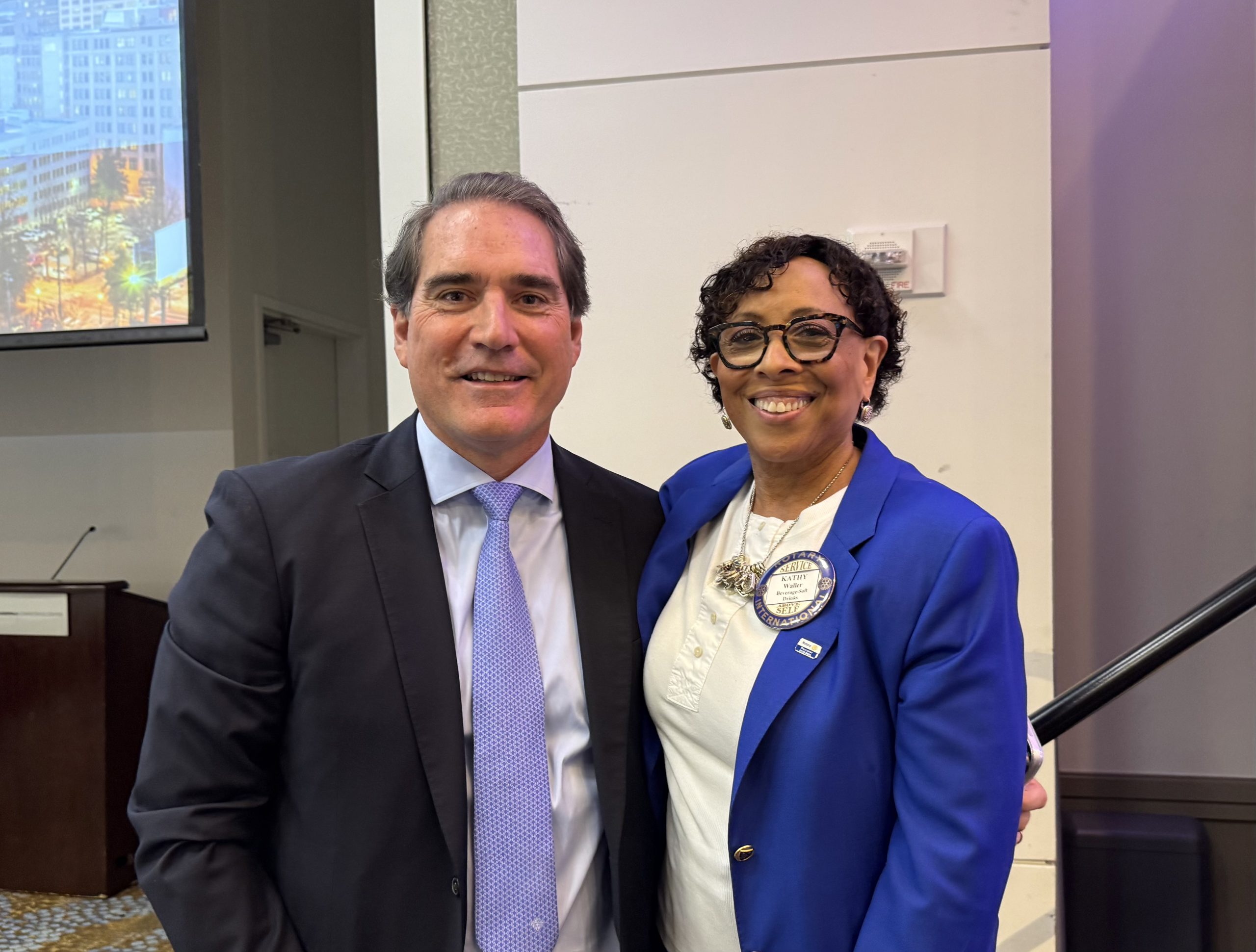 Henrique Braun with former Coca-Cola CFO Kathy Waller at Atlanta Rotary