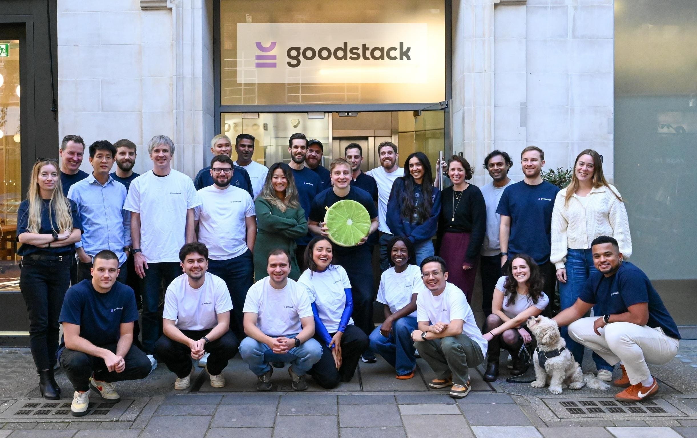 The Goodstack team gathered outside the company office