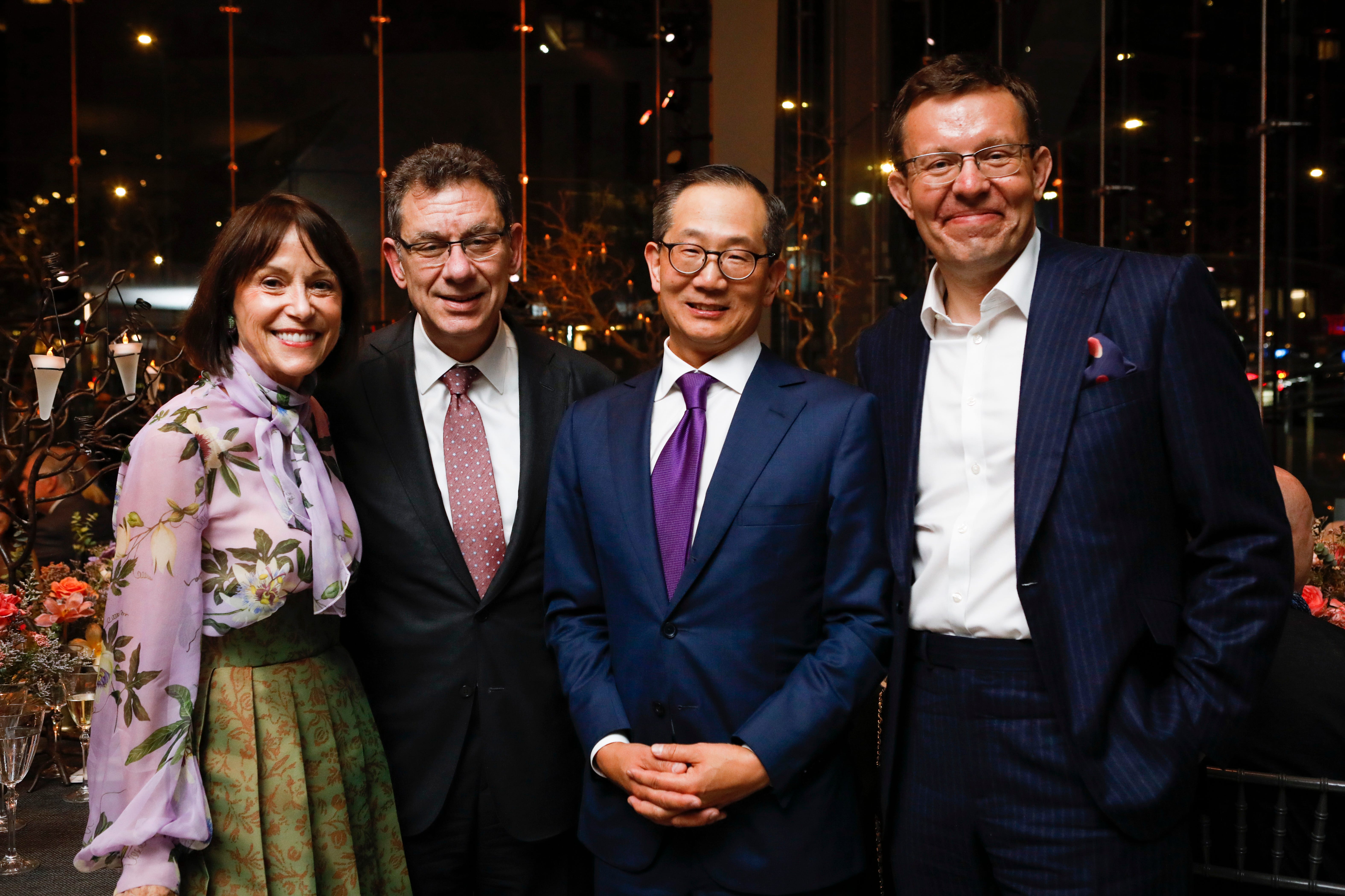 Katherine Farley, Albert Bourla, Kewsong Lee and Henry Timms together at Lincoln Center Theater’s 2023 gala