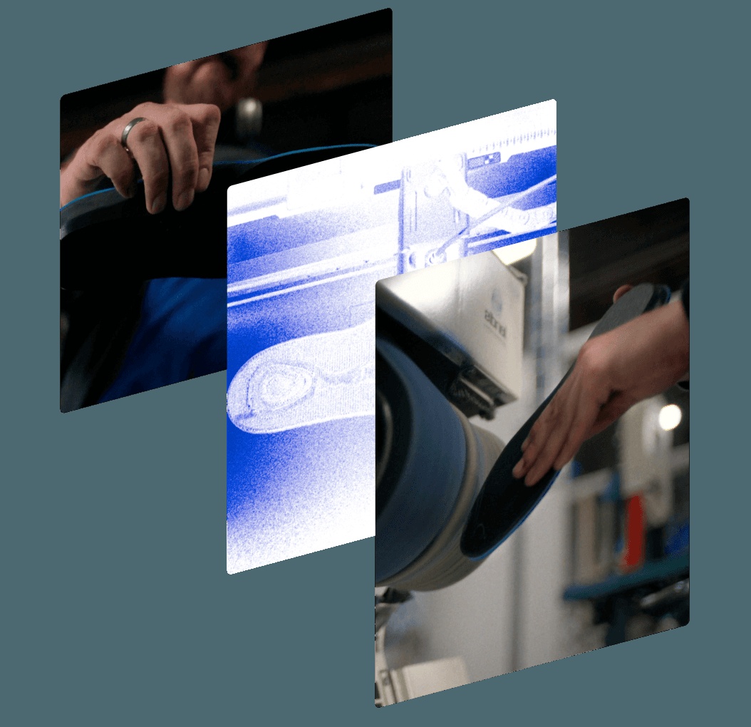 Hike Medical photo montage showing clinical fitting and device manufacturing