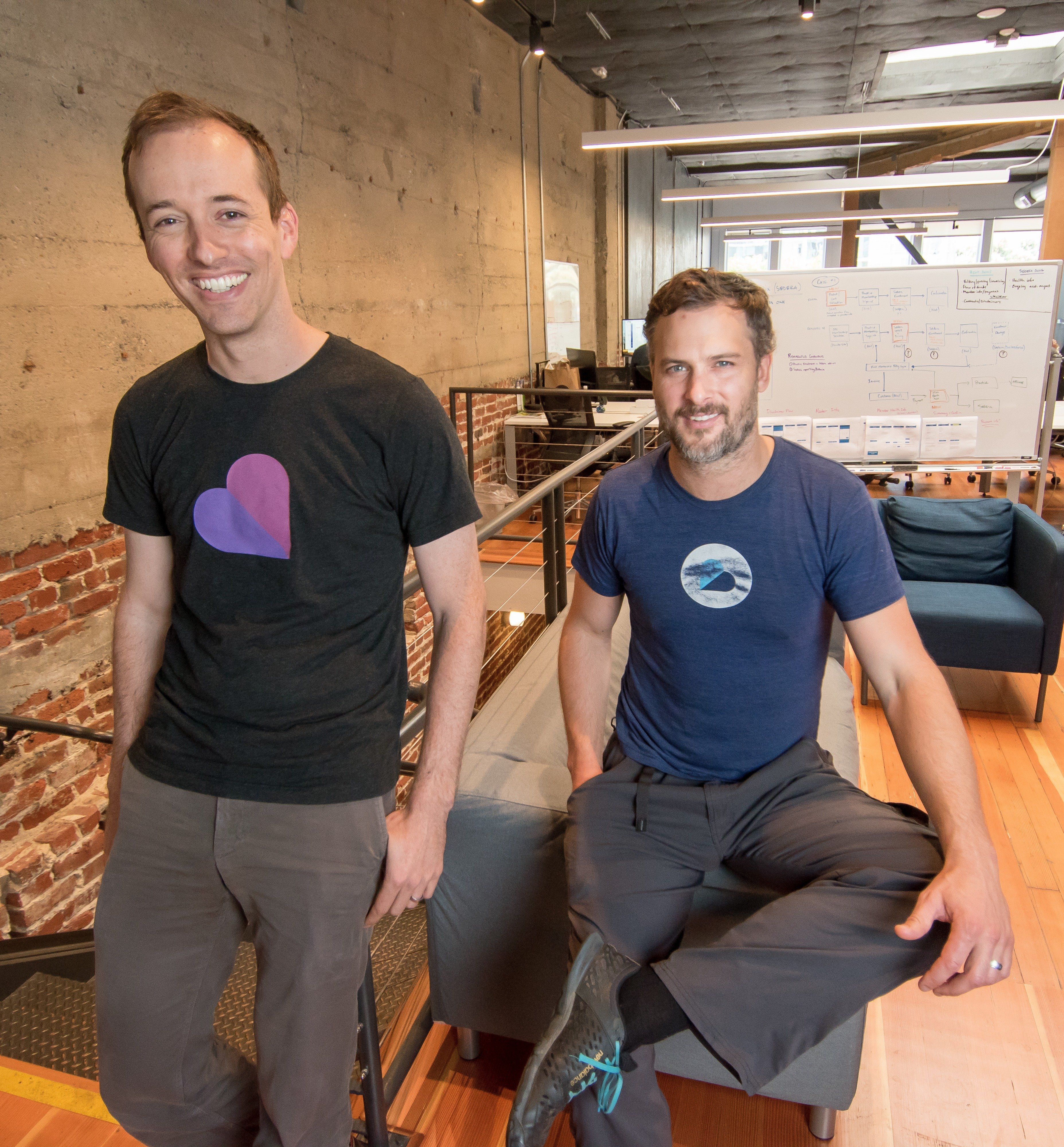Hint Health cofounders Zak Holdsworth and Graham Melcher together in an office