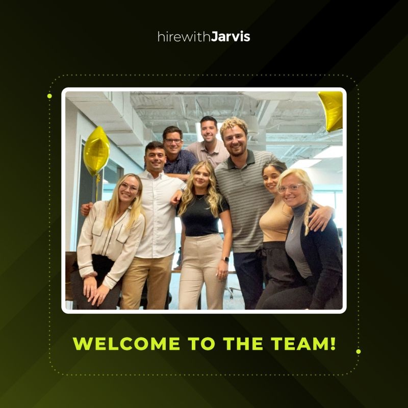 An archived Hire With Jarvis team welcome graphic featuring the St. Pete Jarvis Rose group