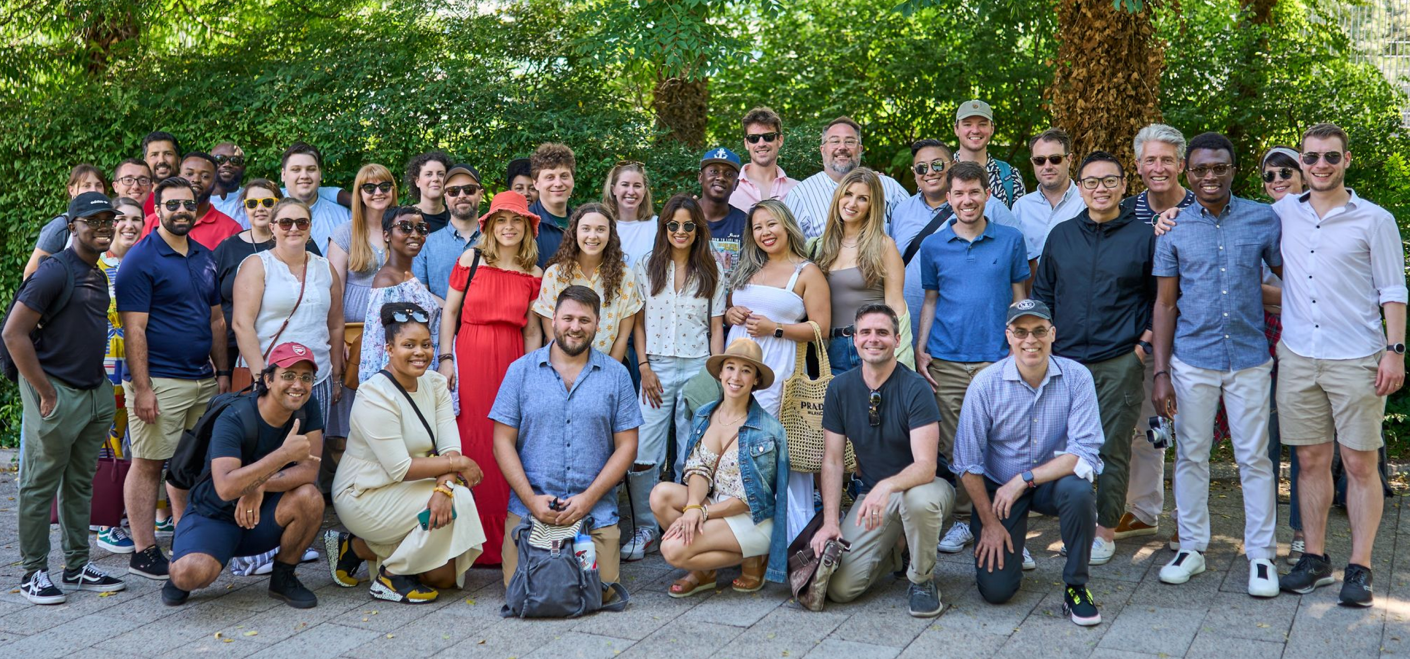 HireArt team gathered together outdoors
