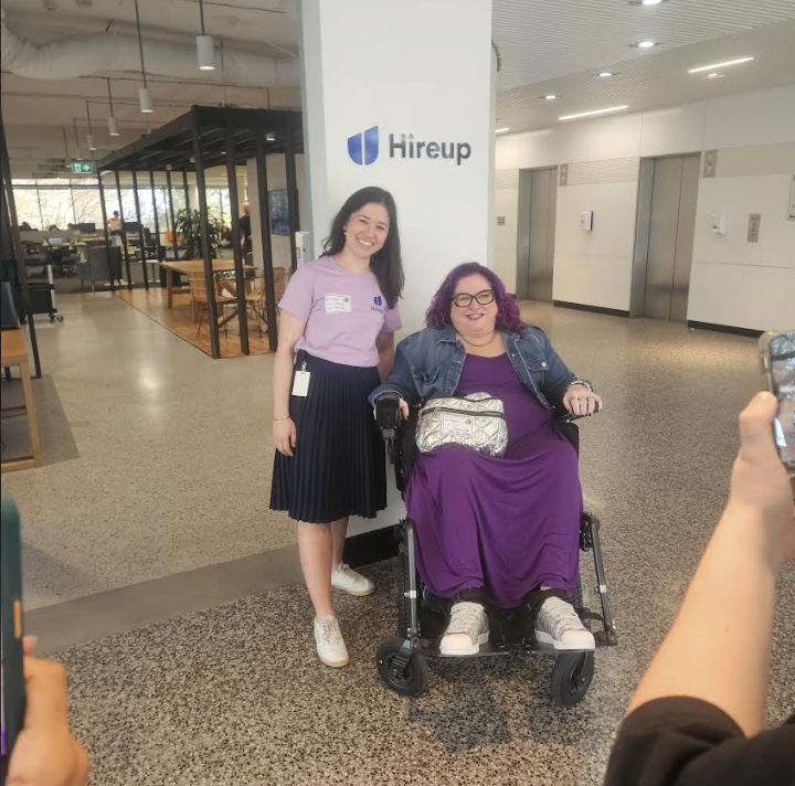 Hireup designer Madeline Greer with Community Advisory Group member V in the office