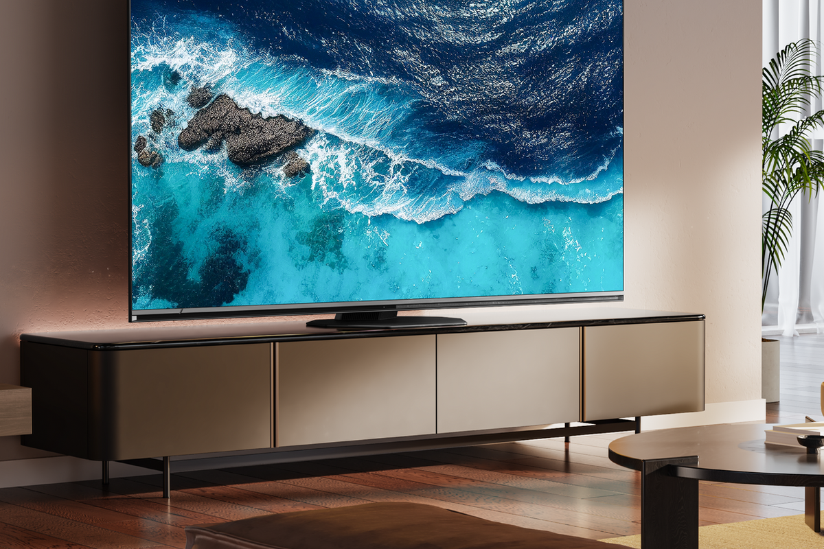 Hisense U8 television displayed in a modern living room