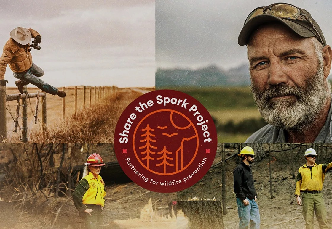 Share the Spark campaign collage showing ranchers and wildfire prevention workers