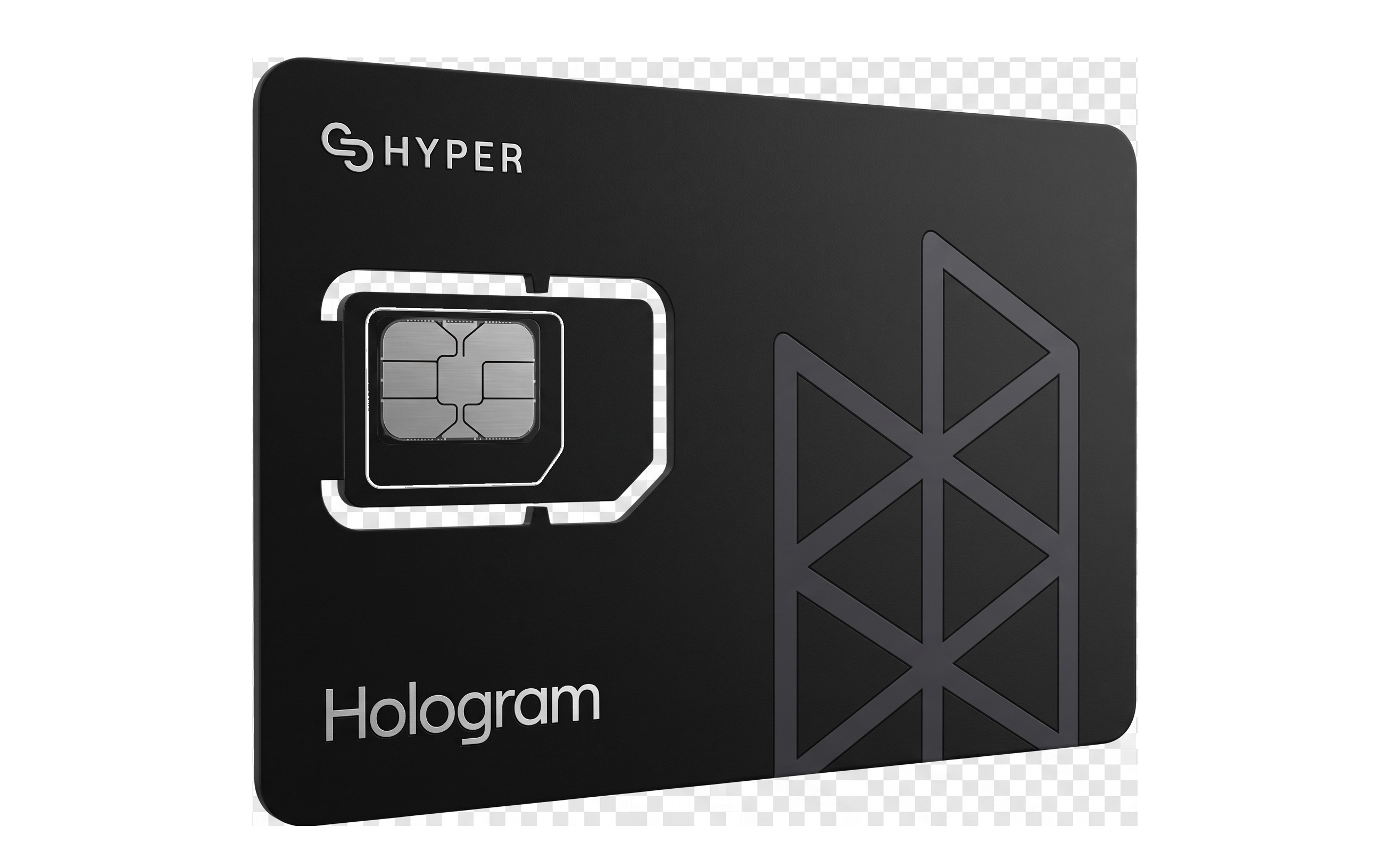 A black Hologram Hyper IoT SIM card