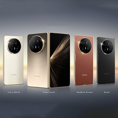 HONOR Magic V5 foldable phone in four color finishes