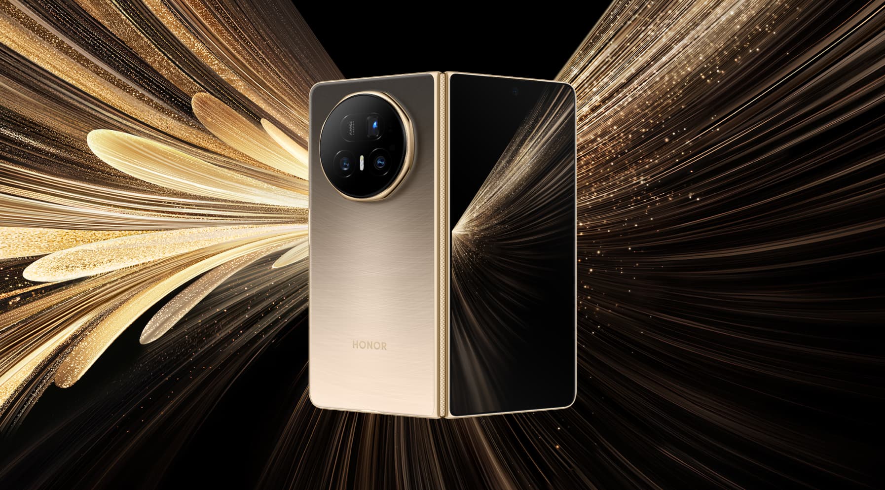 HONOR Magic V5 foldable smartphone shown open and closed