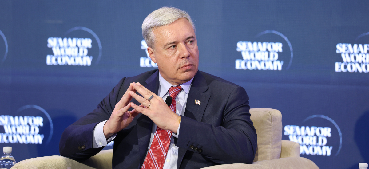 Horacio Rozanski seated in conversation at Semafor World Economy in Washington, D.C.