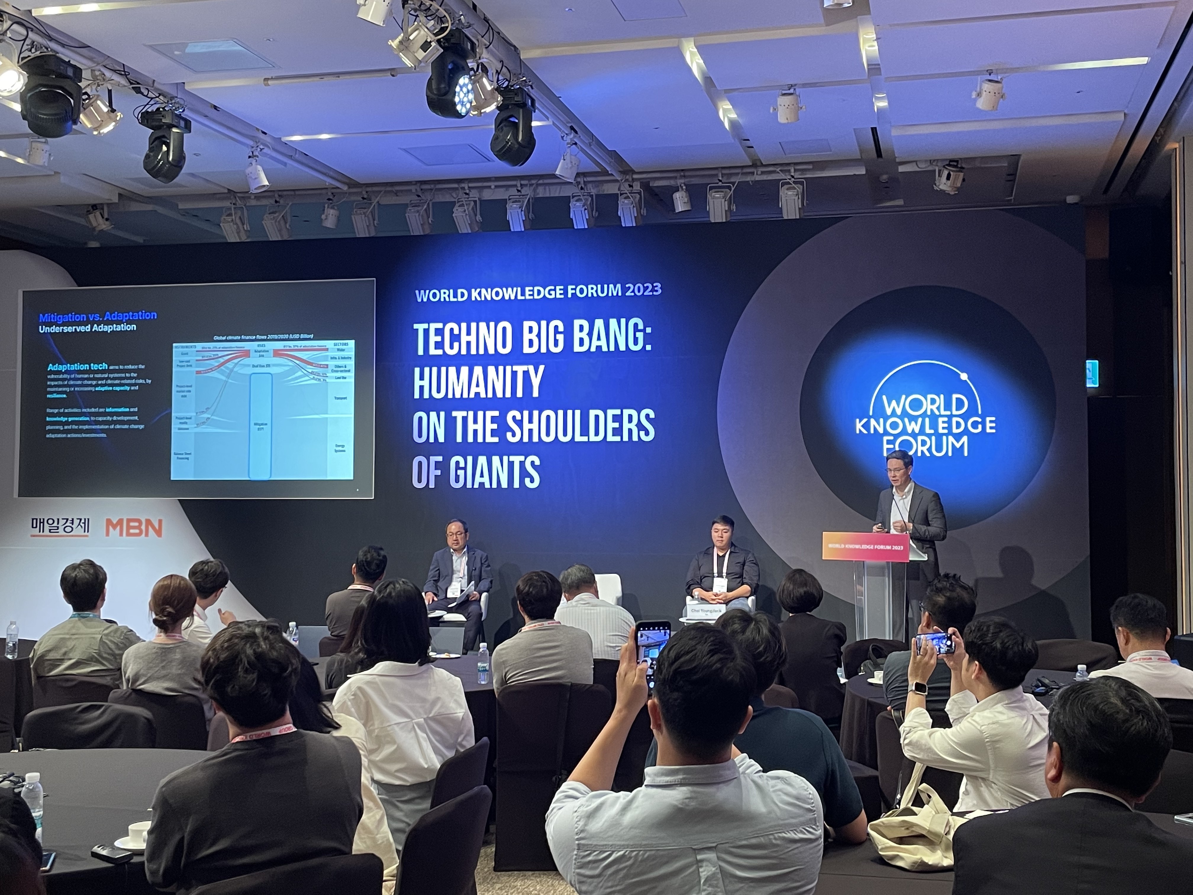 Hoshik Shin participating in a panel discussion at the World Knowledge Forum 2023