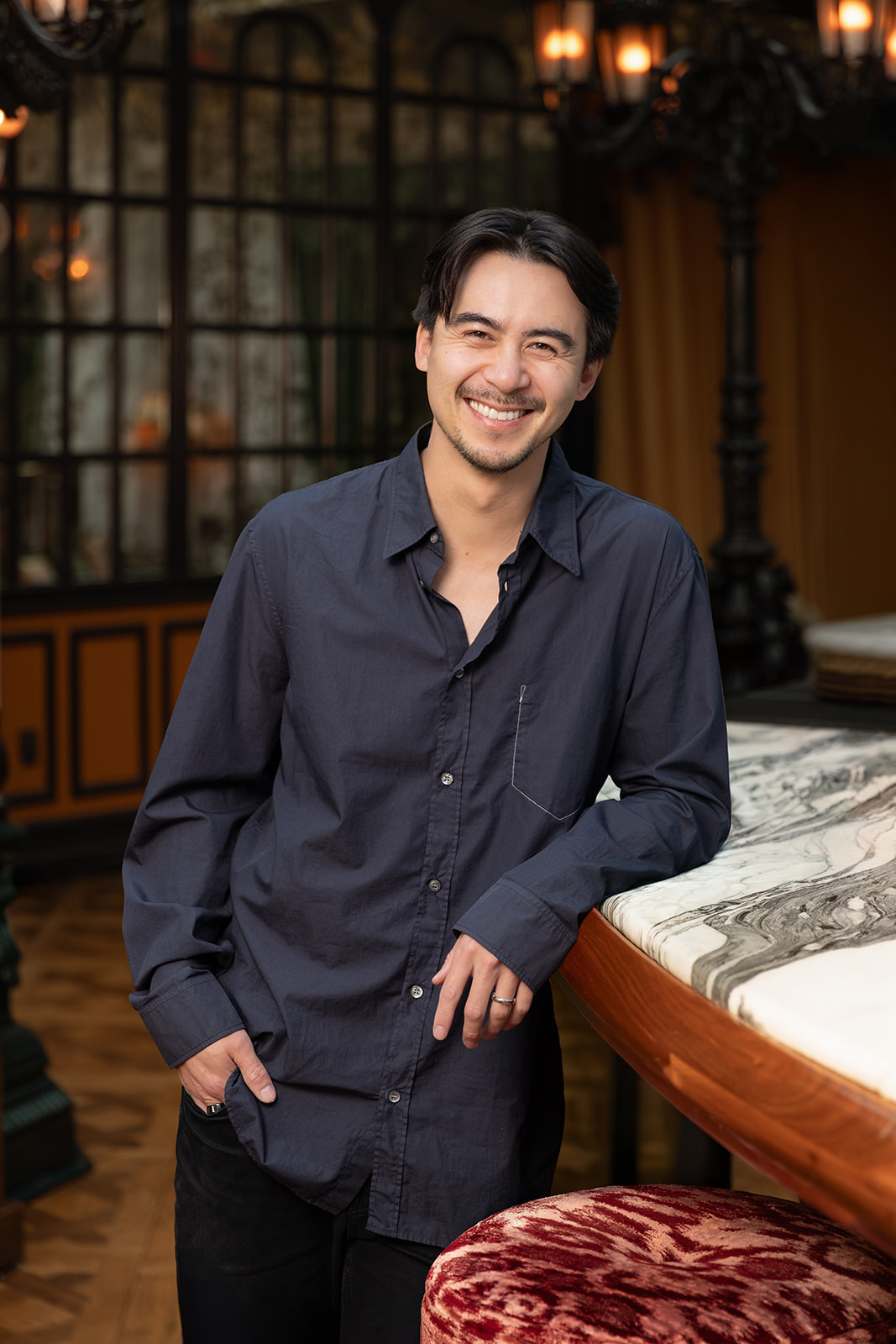 Hostie co-founder and CEO Randall Hom inside a restaurant