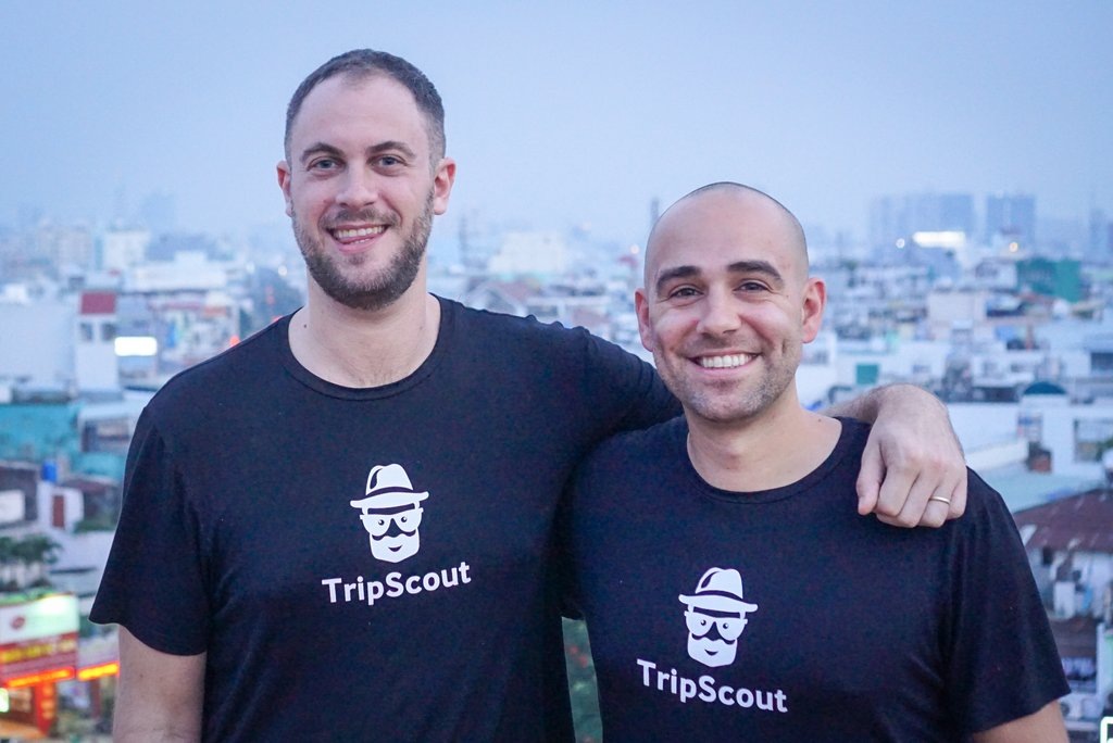 Tripscout co-founders Andy Acs, left, and Konrad Waliszewski, right, overlooking Saigon