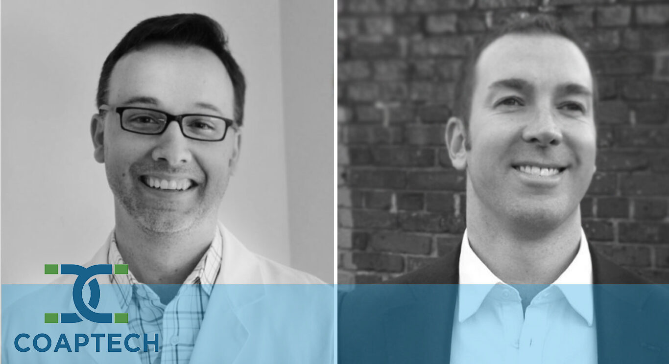 CoapTech co-founders Steven Tropello on the left and Howard Carolan on the right, in a paired black-and-white press image