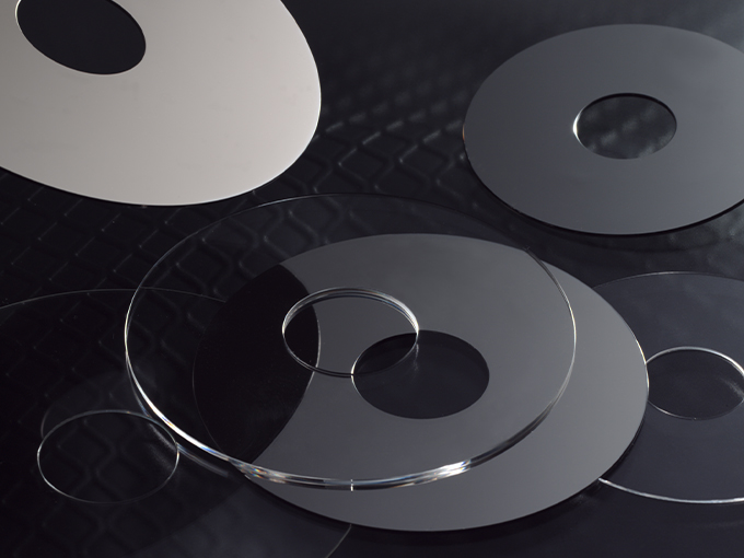 Transparent and reflective circular HOYA glass substrates for hard disk drives