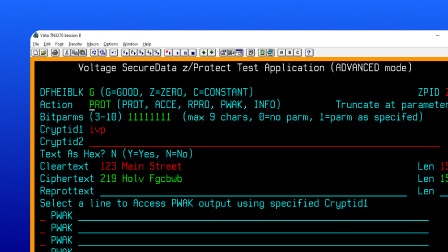 Voltage SecureData product screenshot showing a code interface