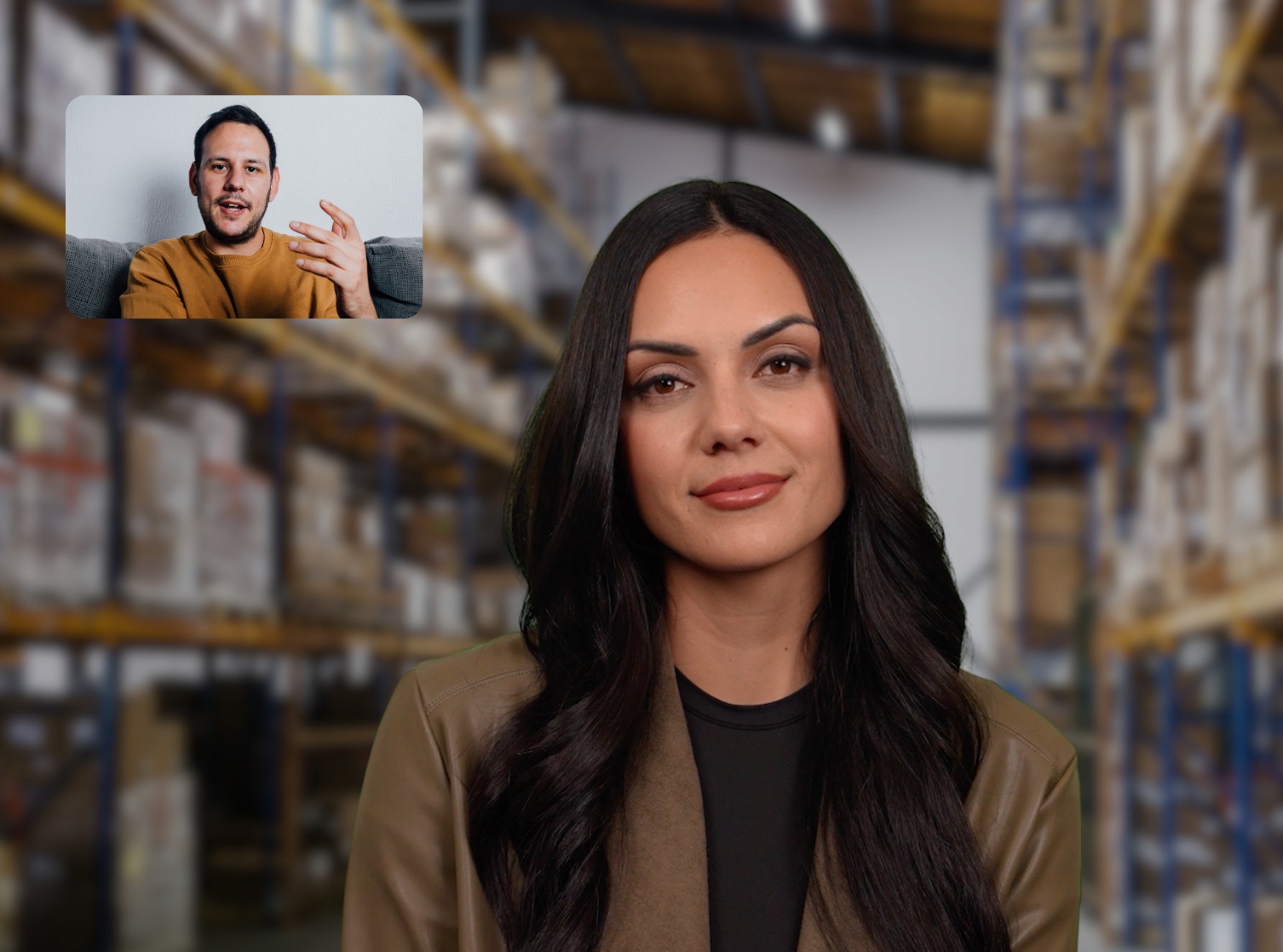 Humanly AI video interview interface with a candidate and interviewer