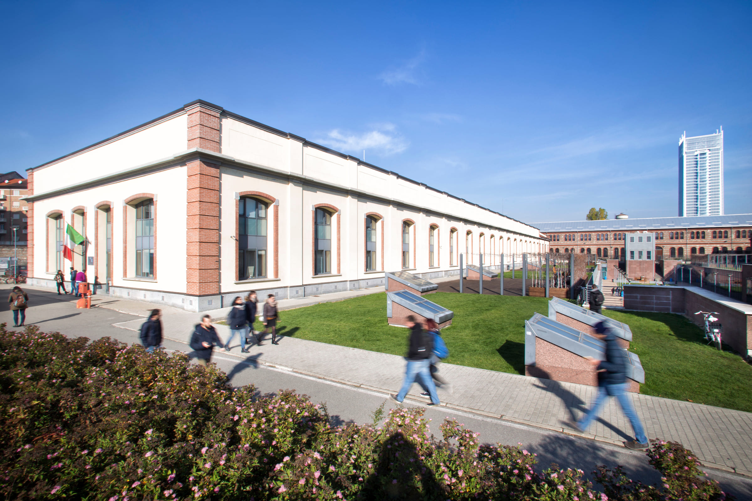 I3P building and outdoor campus walkways at Politecnico di Torino