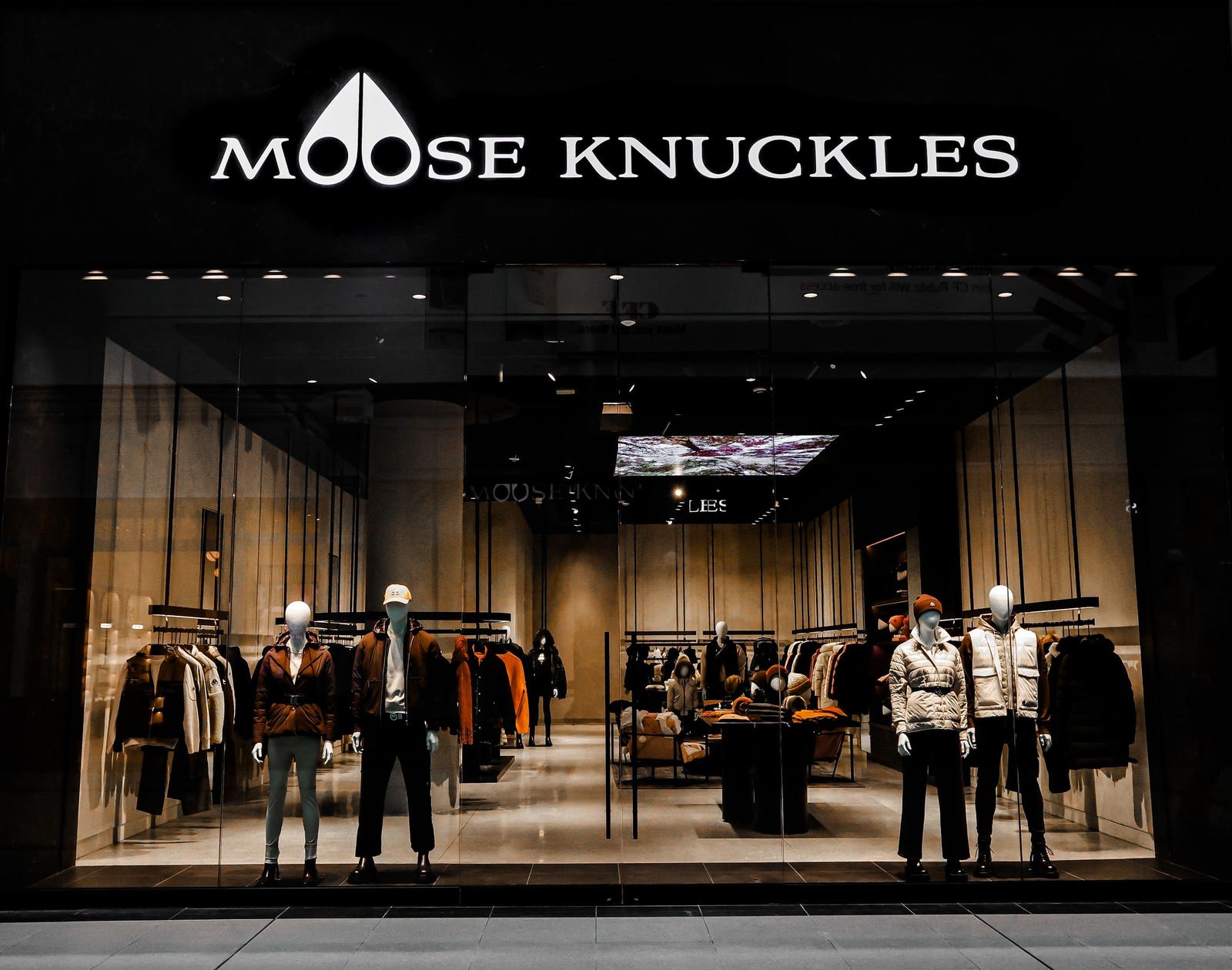 The digitally focused Moose Knuckles store at Toronto Eaton Centre