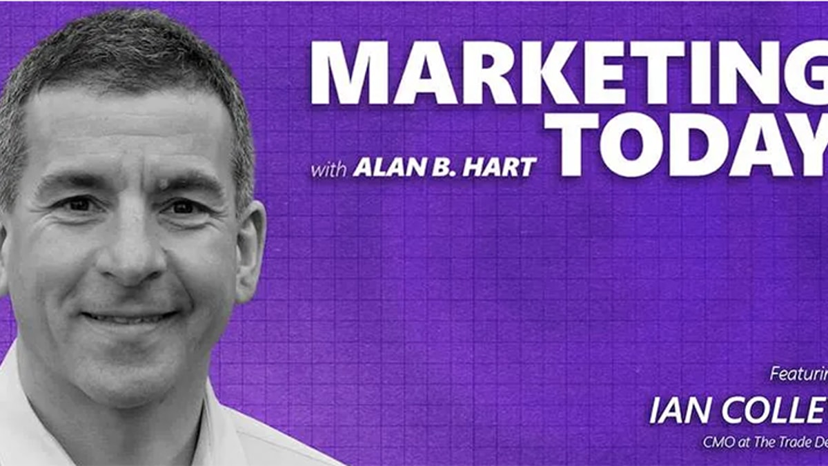 Ian Colley pictured on the artwork for his Marketing Today podcast appearance