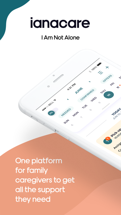 ianacare App Store product image showing a shared care calendar