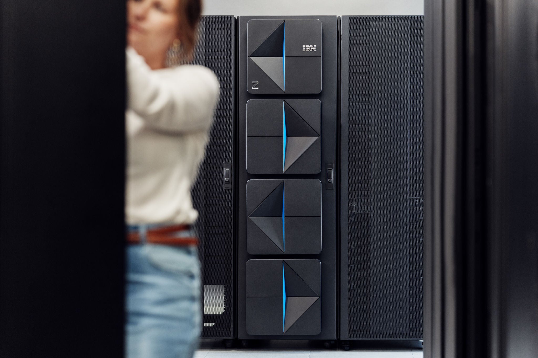 An existing IBM Z enterprise system photographed in a data center