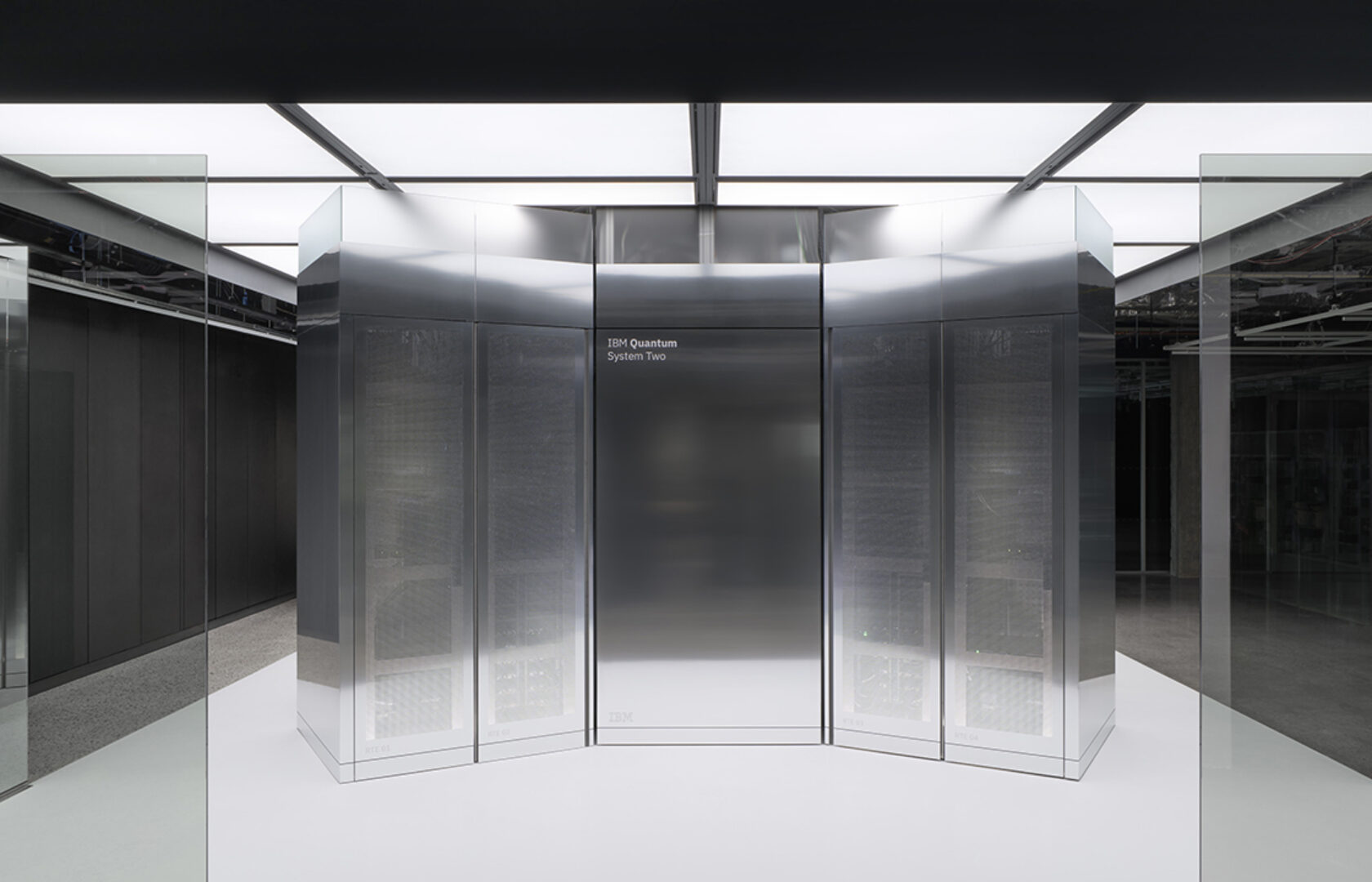IBM Quantum System Two in its reflective enclosure