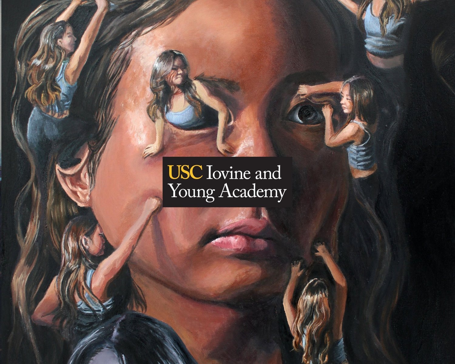 Student portrait artwork featured in an Icon Art Academy acceptance announcement for the USC Iovine and Young Academy