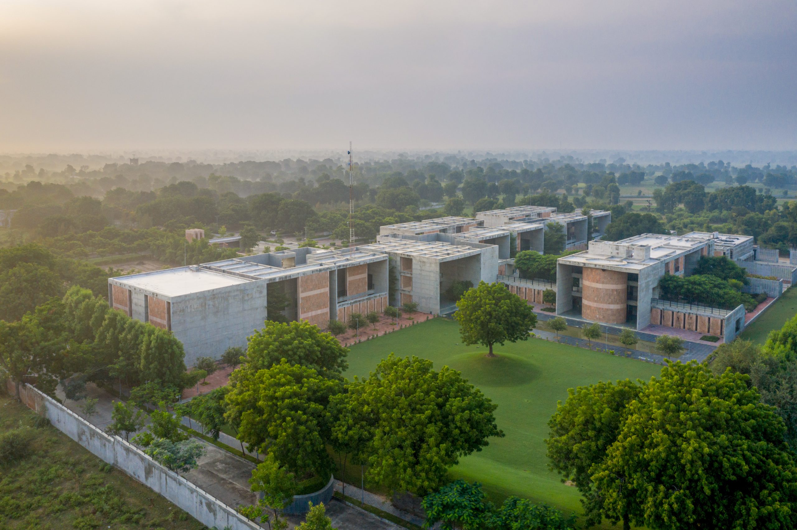 Aerial view of iCreate's green campus at Dev Dholera near Ahmedabad