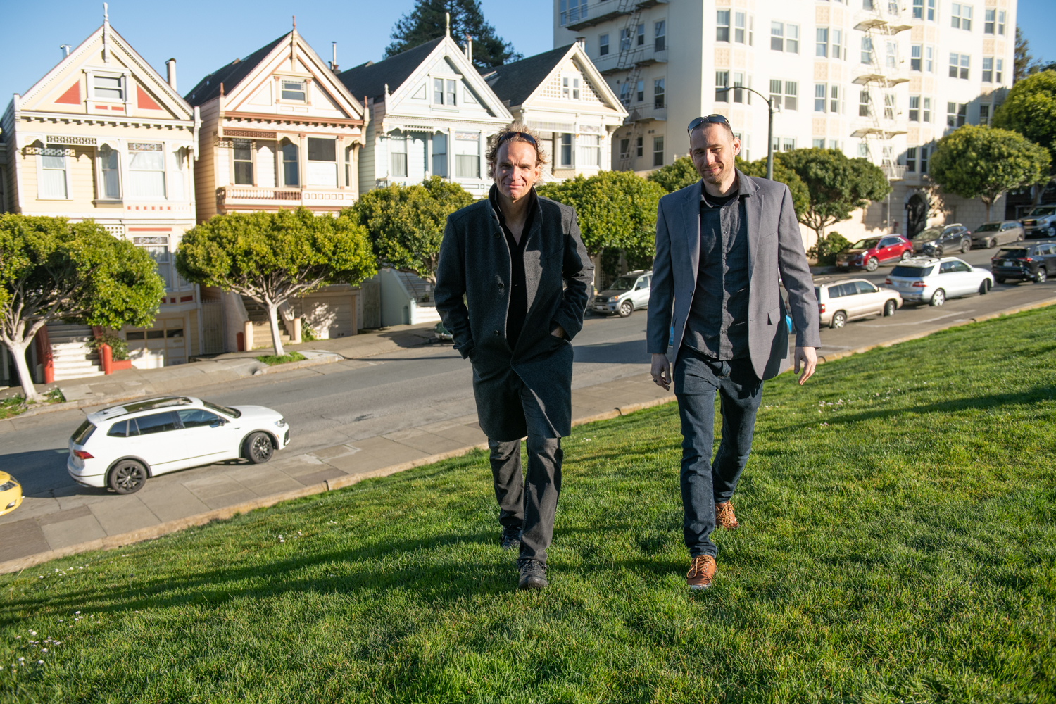 Idan Zuckerman and Upland co-founder Dirk Lueth walking together in San Francisco