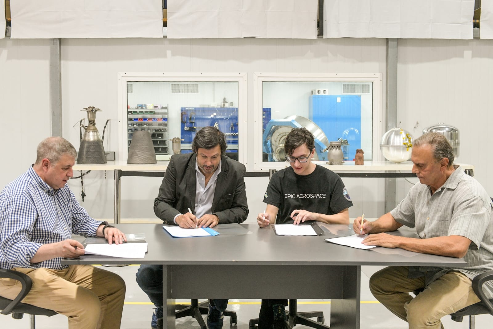 Ignacio Belieres Montero, second from right, signing a cooperation agreement with officials at Epic’s facility