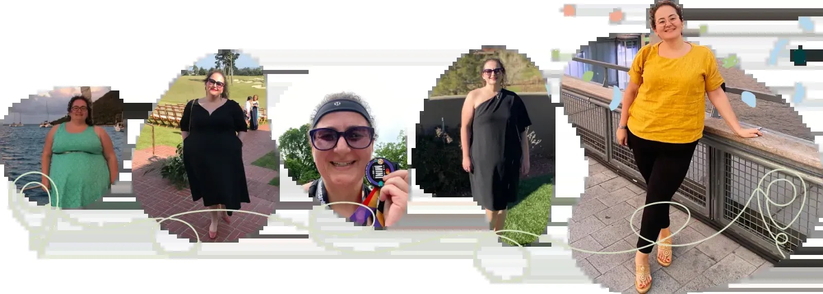 A montage showing Ilant Health founder Elina Onitskansky at different points in her health journey