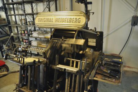 Heidelberg printing press shown in Impact Production’s 2014 recruitment notice