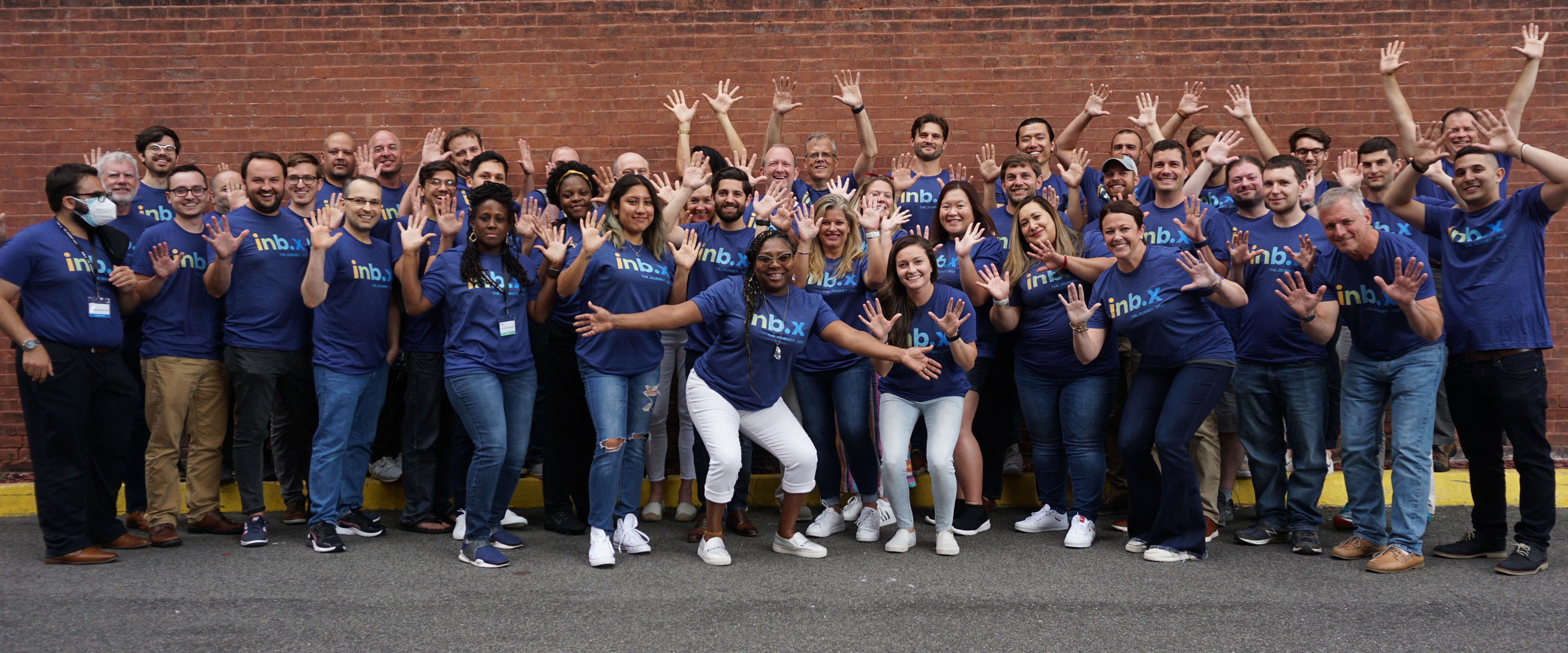 Inbox Health team gathered outdoors in a company photograph