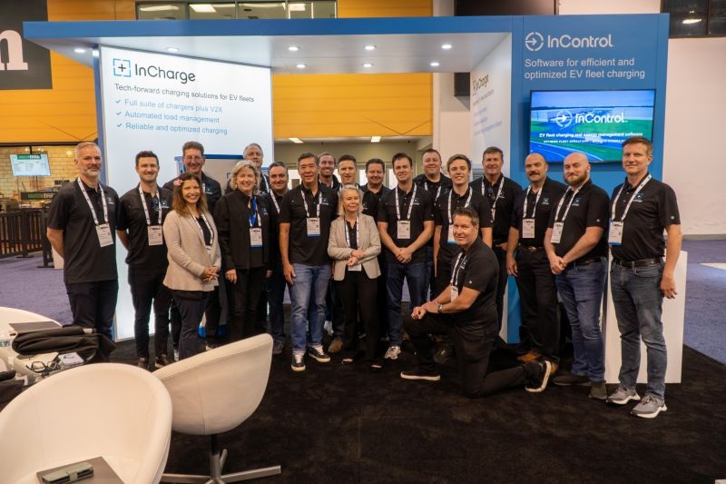 InCharge Energy staff together at a trade show booth