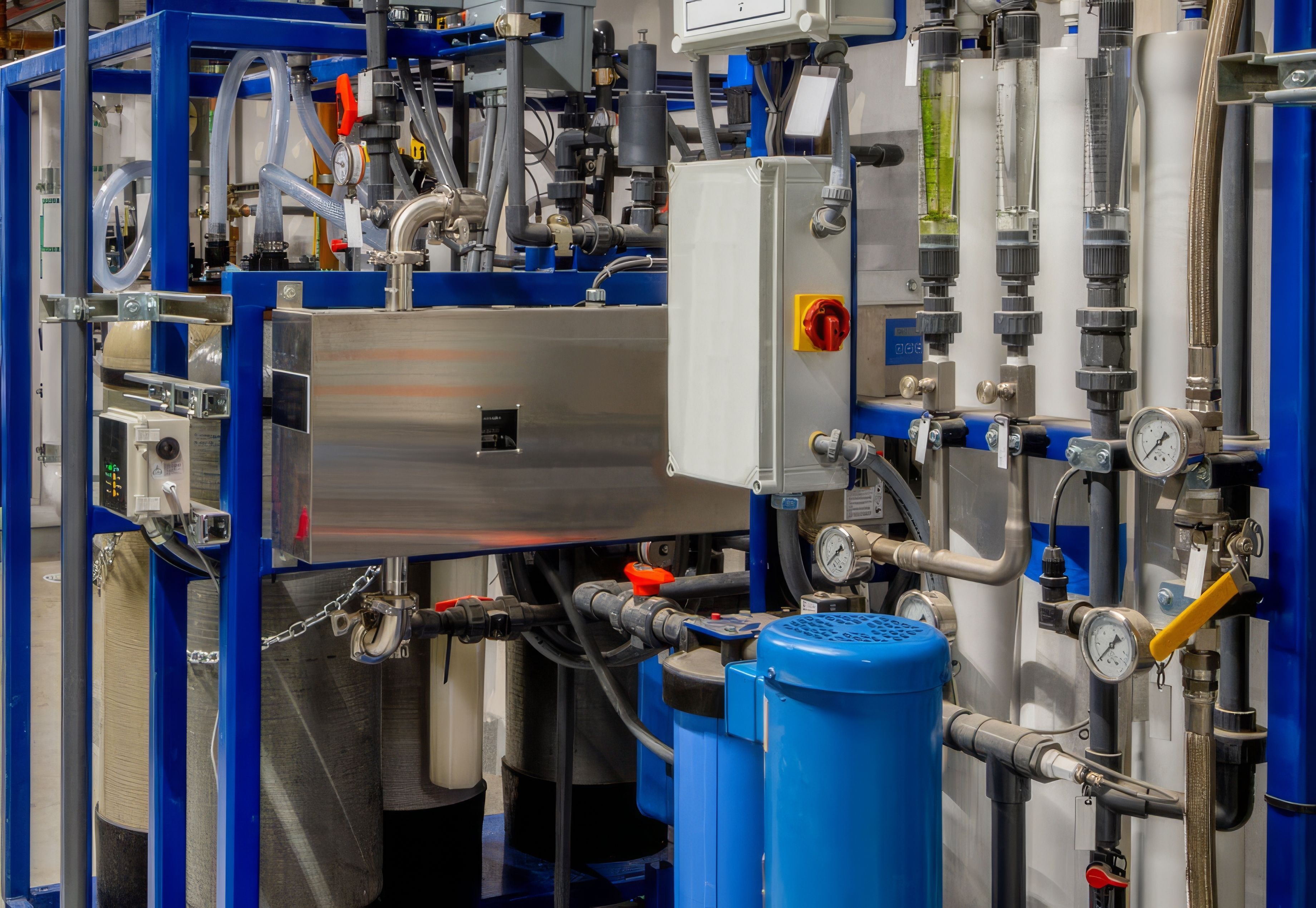 Pipes, valves, gauges and treatment equipment in water infrastructure