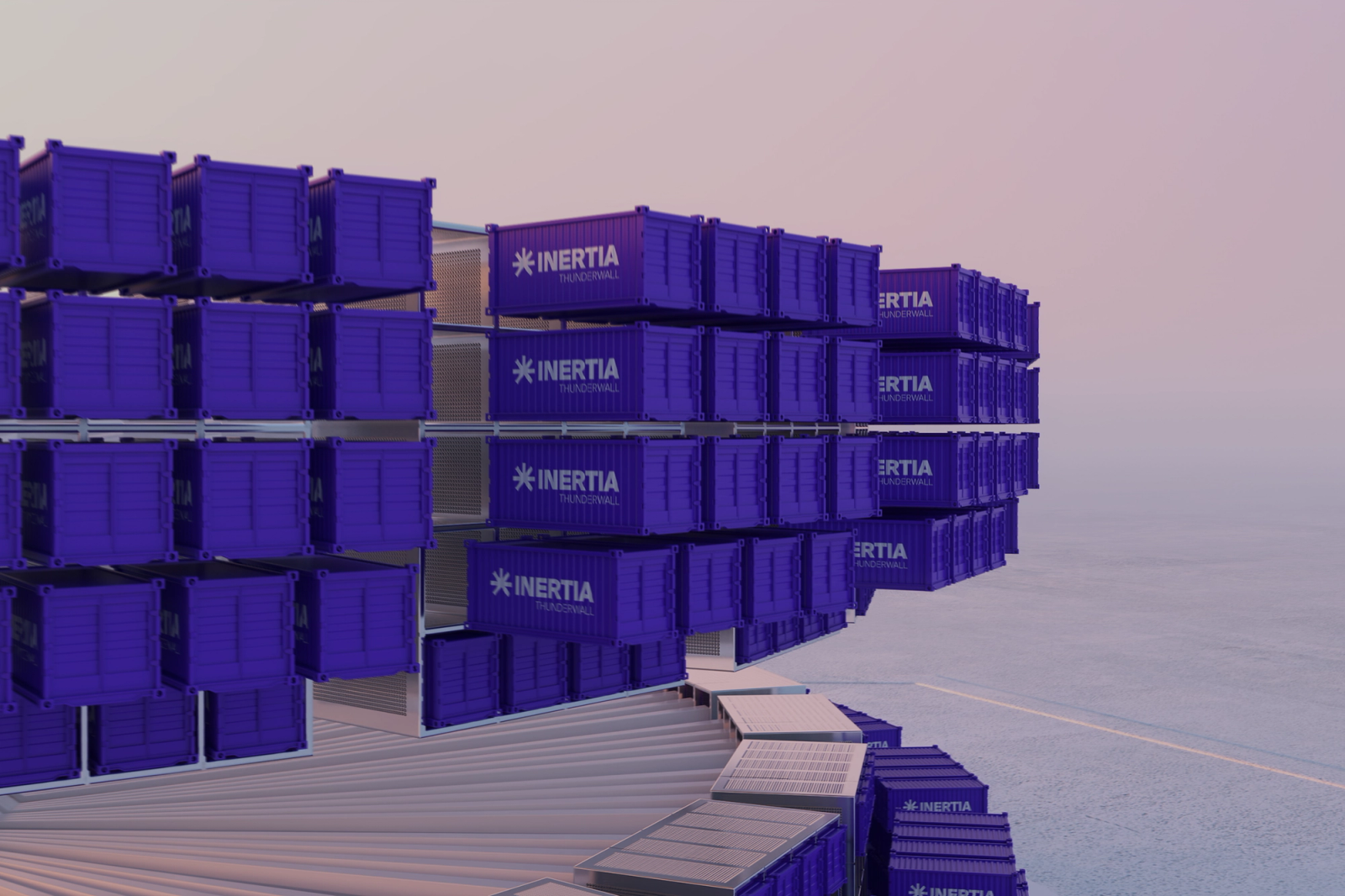Rendering of Inertia's proposed purple modular Thunderwall laser units