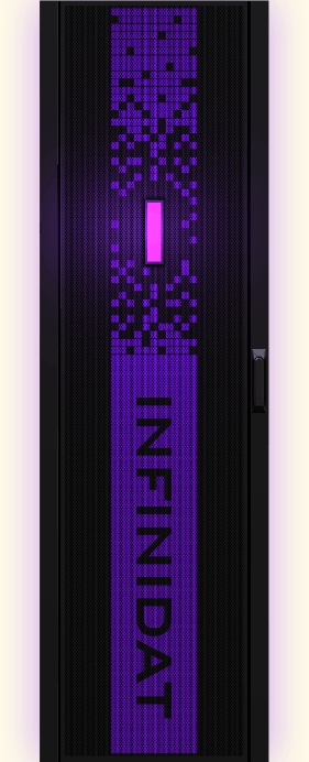 Front view of an InfiniBox enterprise storage cabinet
