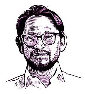 Illustrated portrait of Infinimmune co-founder Wyatt McDonnell