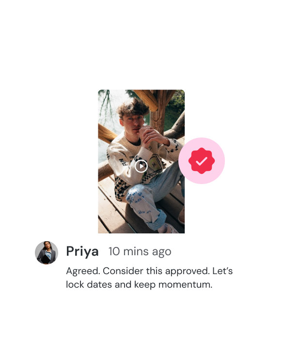 Waves product interface illustrating creator approval cards and audience information