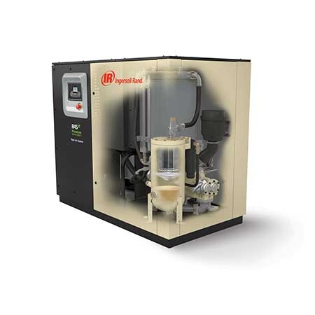 Cutaway view of an Ingersoll Rand R-Series rotary screw compressor