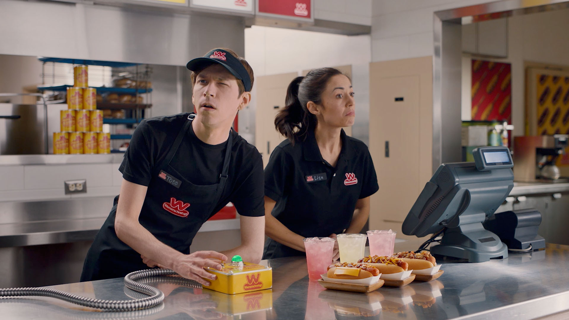 A frame from INNOCEAN USA's colorful Wienerschnitzel campaign