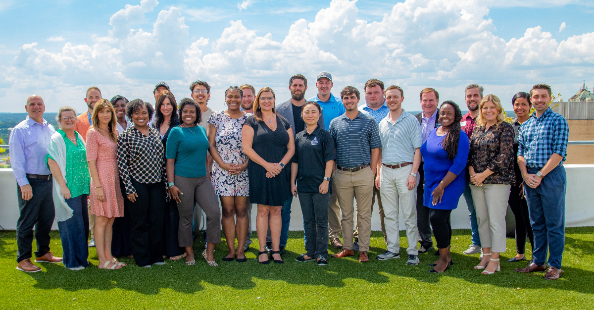 CoBuilders founders, mentors and partners gathered on a Jackson rooftop in 2025