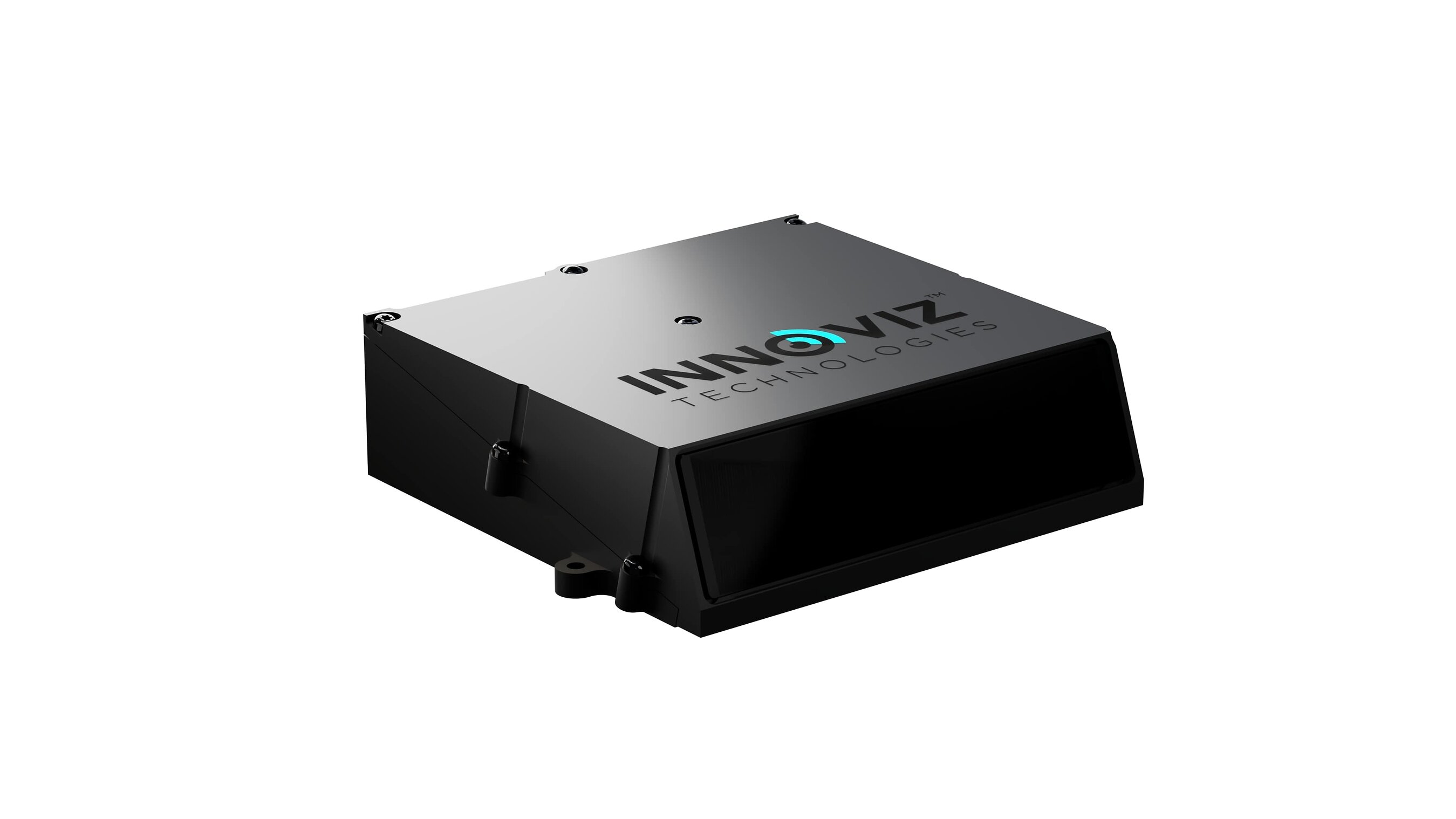 InnovizThree LiDAR sensor with a black optical face and compact metal housing