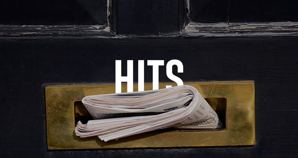 InsideHook's Hits newsletter artwork showing a newspaper in a letterbox